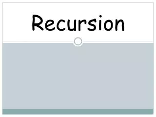 Recursion