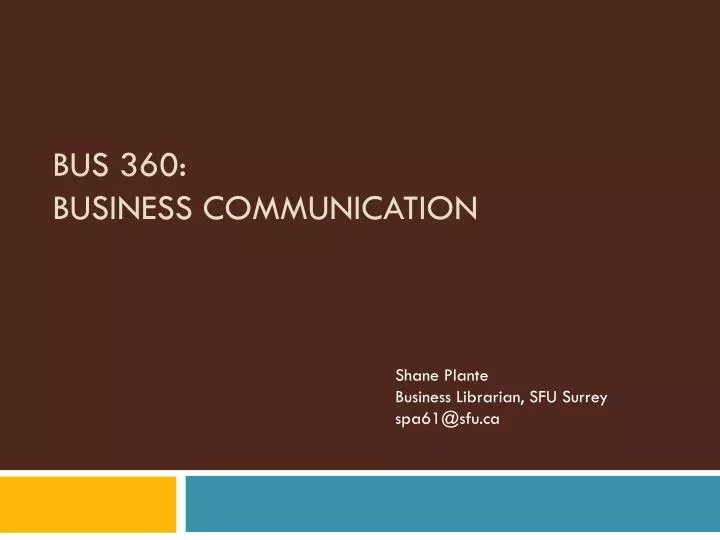bus 360 business communication