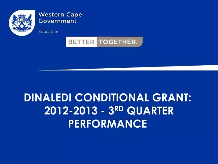 dinaledi conditional grant 2012 2013 3 rd quarter performance