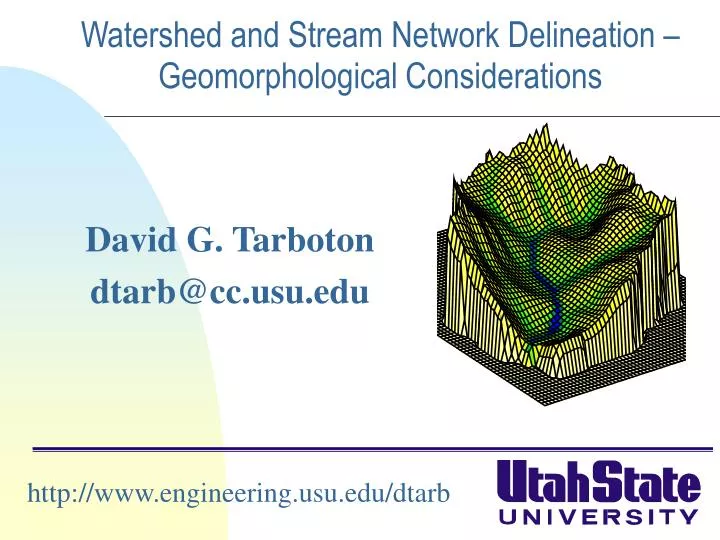watershed and stream network delineation geomorphological considerations