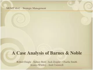 A Case Analysis of Barnes &amp; Noble