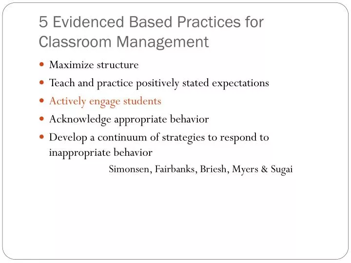 5 evidenced based practices for classroom management