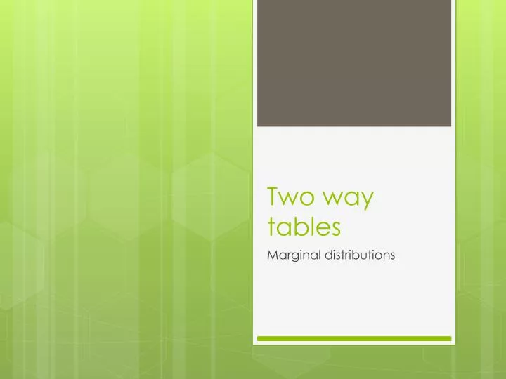 two way tables