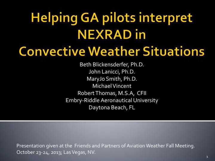 helping ga pilots interpret nexrad in convective weather situations