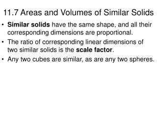 11.7 Areas and Volumes of Similar Solids