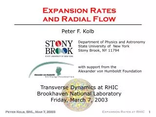 Expansion Rates and Radial Flow