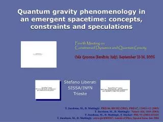 Quantum gravity phenomenology in an emergent spacetime: concepts, constraints and speculations