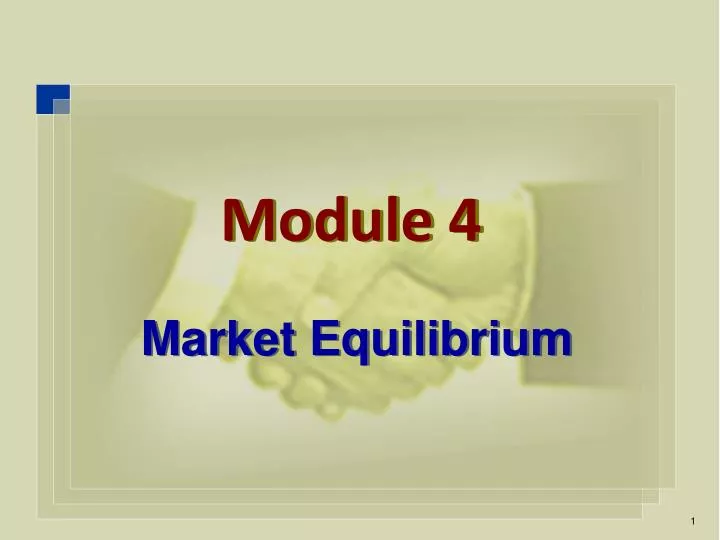 market equilibrium