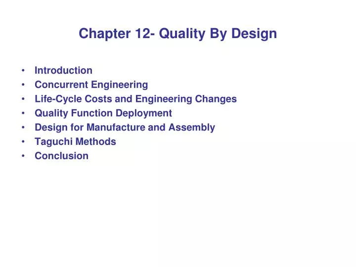 chapter 12 quality by design