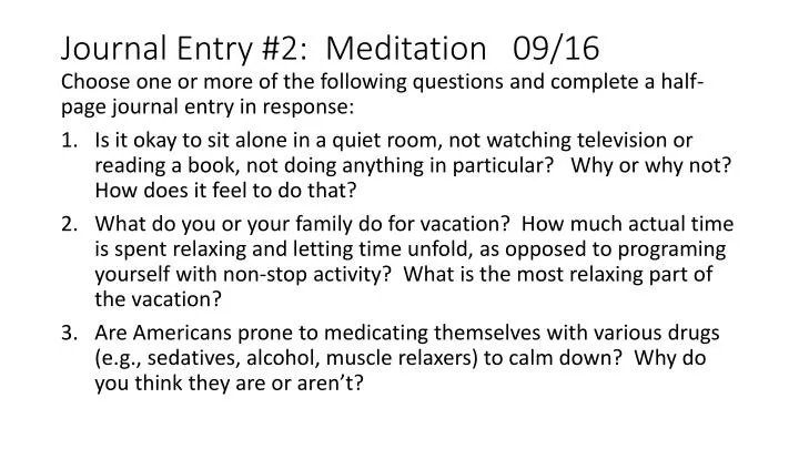 journal entry 2 meditation 09 16