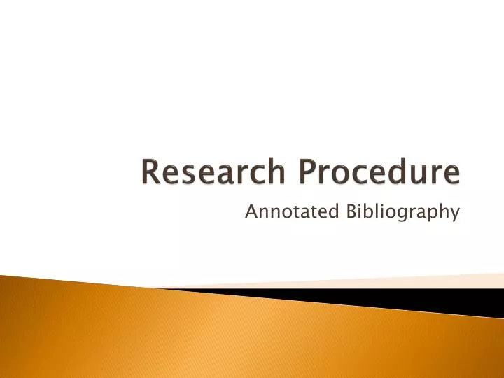 research procedure