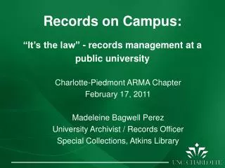 records on campus