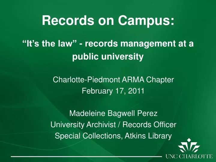 records on campus