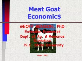 Meat Goat Economic$