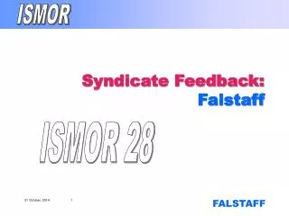 Syndicate Feedback: Falstaff