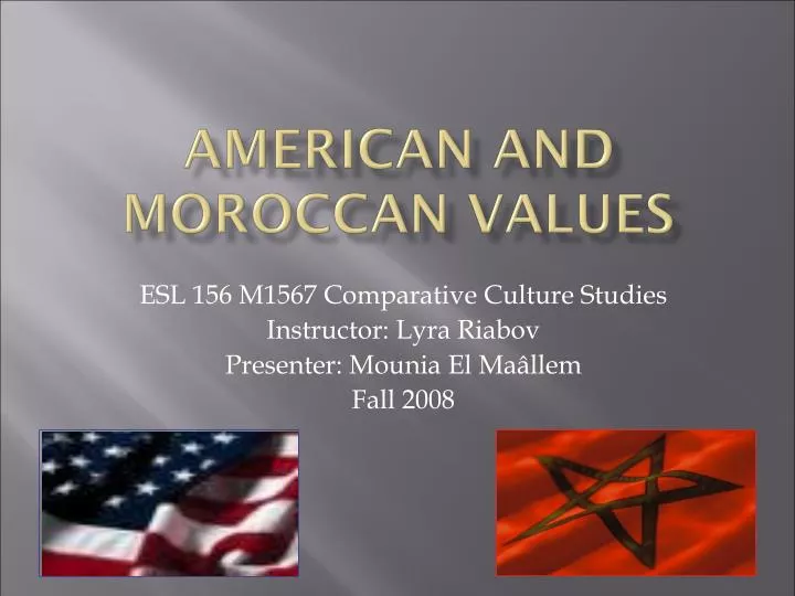 american and moroccan values