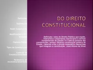 do direito constitucional