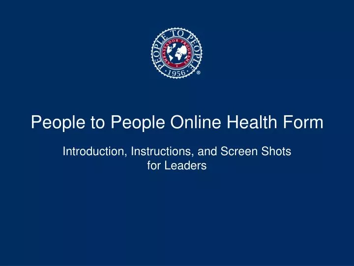 people to people online health form