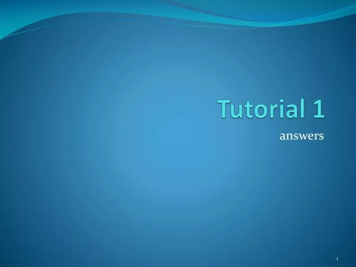 tutorial 1