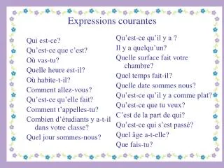 expressions courantes