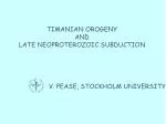 TIMANIAN OROGENY AND LATE NEOPROTEROZOIC SUBDUCTION - slide 1