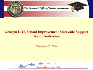 Georgia DOE School Improvement Statewide Support Team Conference December 12, 2006