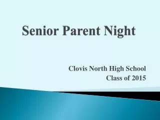 Senior Parent Night