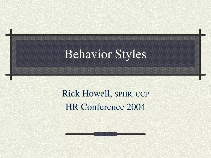 behavior styles