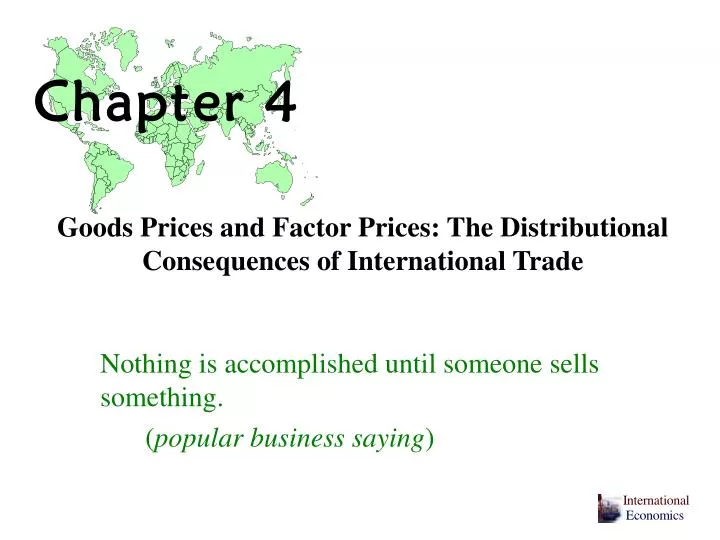 goods prices and factor prices the distributional consequences of international trade