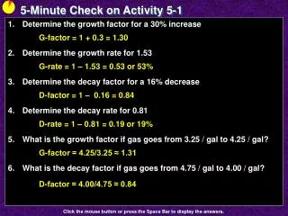 5-Minute Check on Activity 5-1