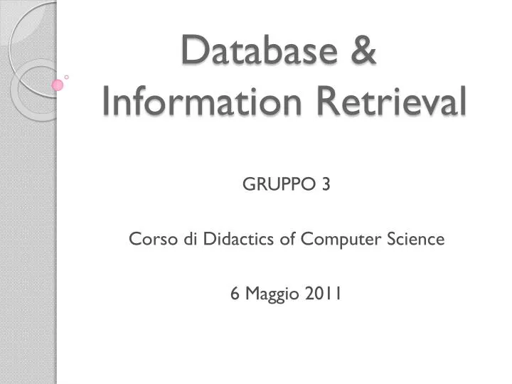 database information retrieval