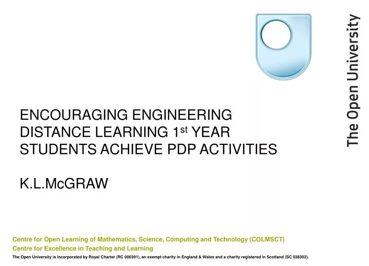 encouraging engineering distance learning 1 st year students achieve pdp activities k l mcgraw