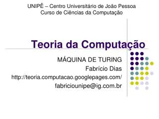 teoria da computa o