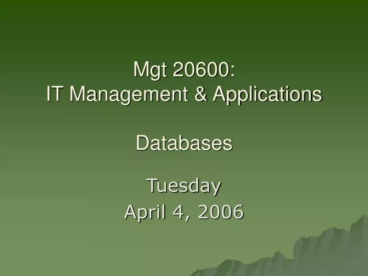 mgt 20600 it management applications databases