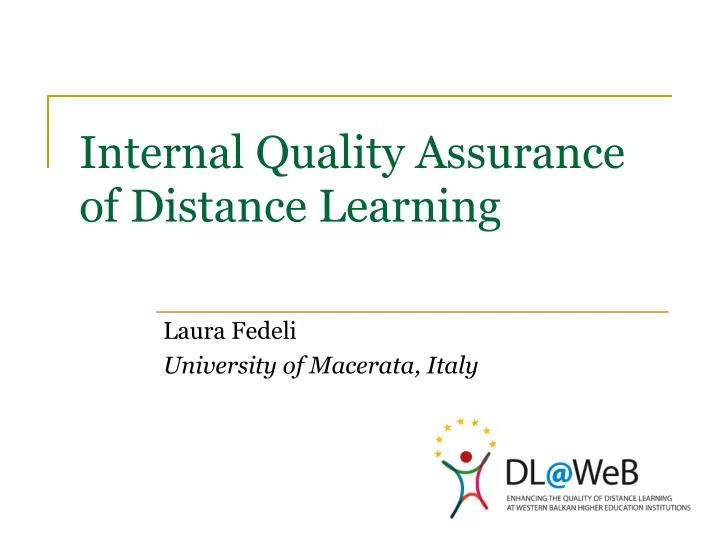 internal quality assurance of distance learning