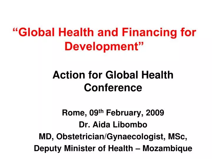 global health and financing for development