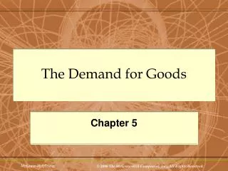 The Demand for Goods