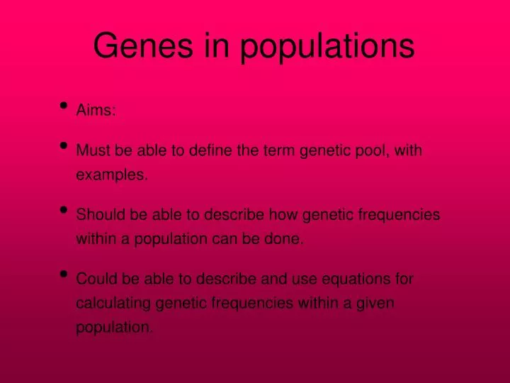 genes in populations