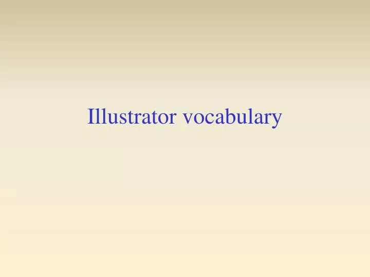 illustrator vocabulary