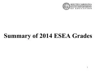 Summary of 2014 ESEA Grades