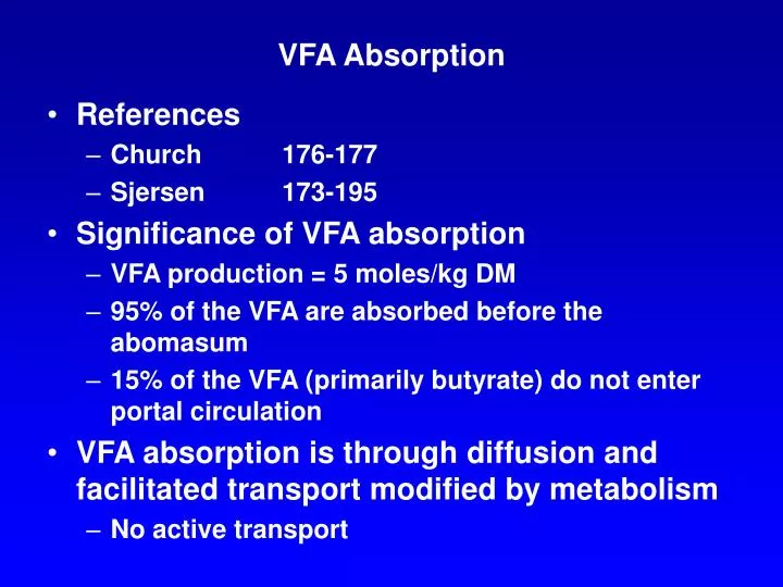 vfa absorption