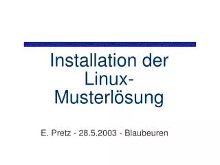 installation der linux musterl sung
