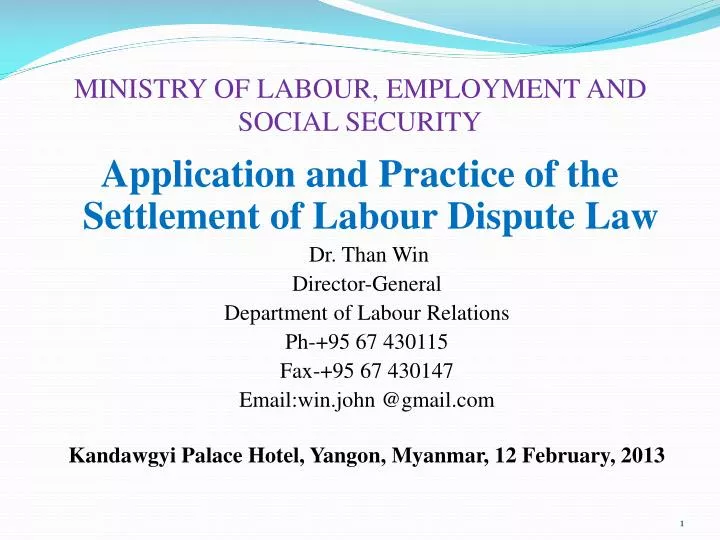 Ppt Ministry Of Labour Employment And Social Security Powerpoint Presentation Id6032191 6681