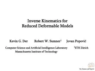 Inverse Kinematics for Reduced Deformable Models