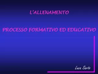 l allenamento