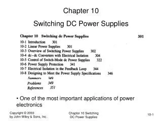 Chapter 10 Switching DC Power Supplies