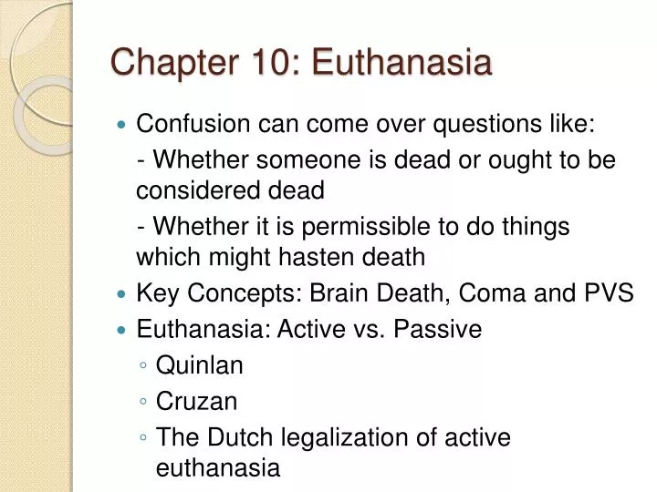 chapter 10 euthanasia