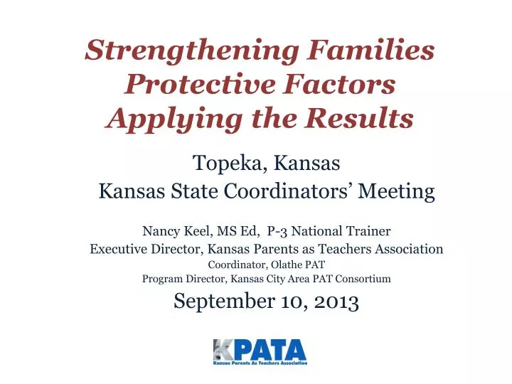 strengthening families protective factors applying the results