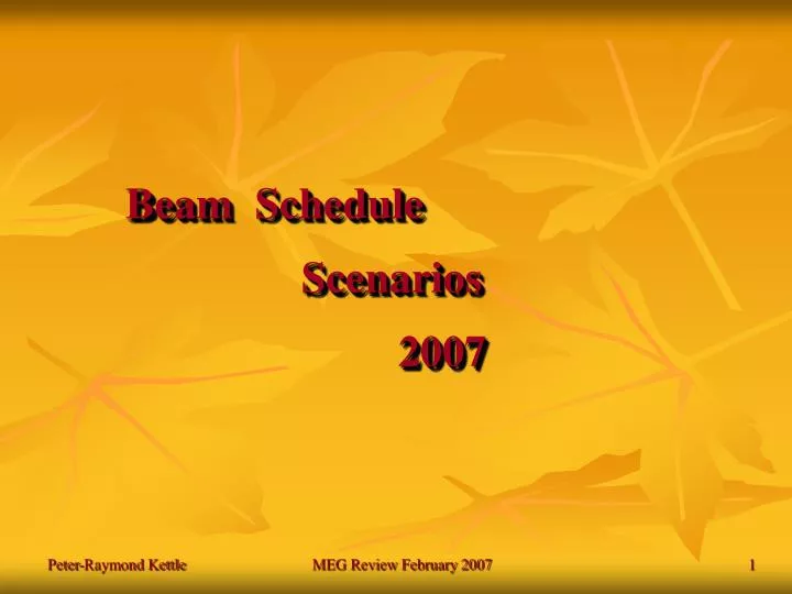 beam schedule scenarios 2007