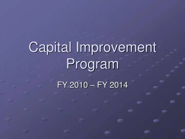 capital improvement program